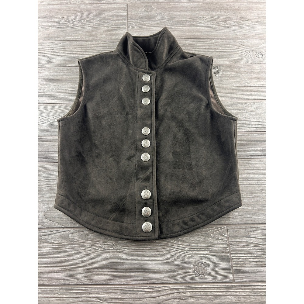 County Clothing Co Cheyenne Collection Brown Faux Suede Western Vest CC8656 M